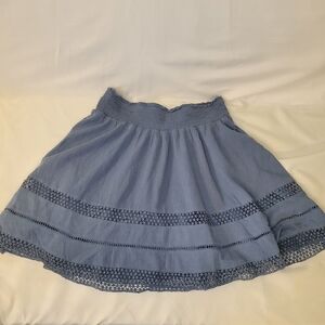 Old Navy Blue Skater Skirt with Lace Detail
